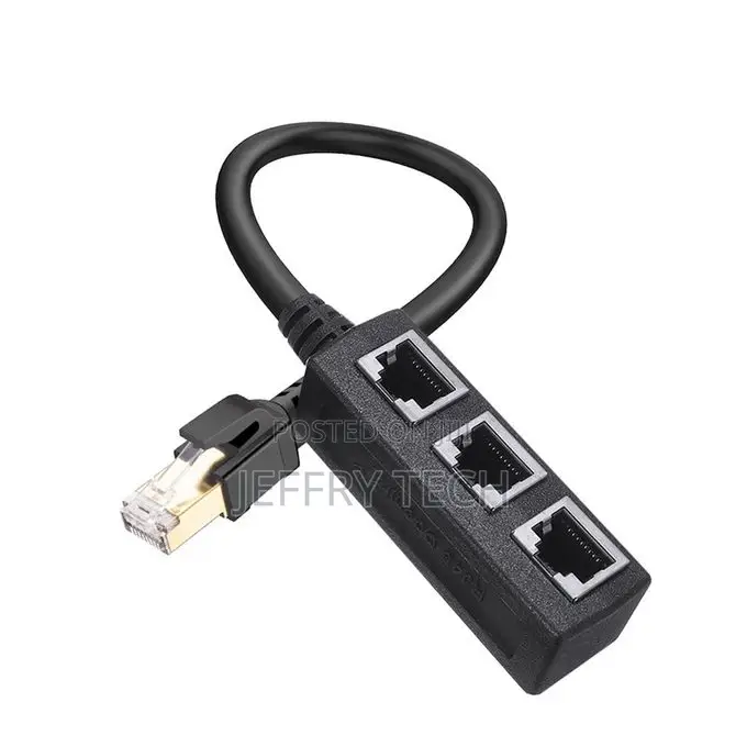 RJ45 Male to Female Port Ethernet Network Splitter Adapter C