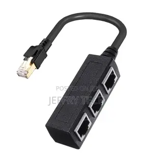 RJ45 Male to Female Port Ethernet Network Splitter Adapter C