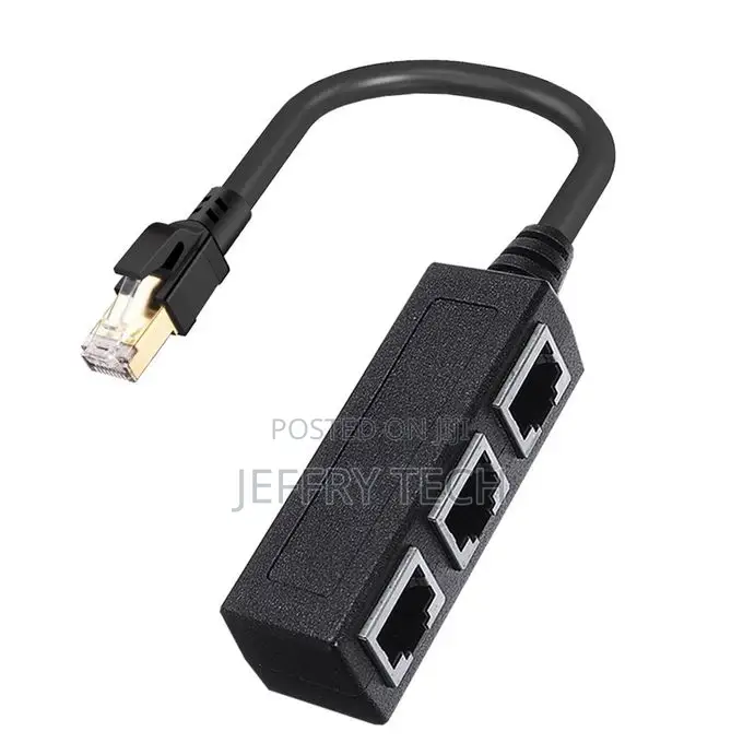 RJ45 Male to Female Port Ethernet Network Splitter Adapter C