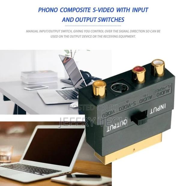 SCART Adaptor AV Block to 3 RCA Phono Composite S-Video With