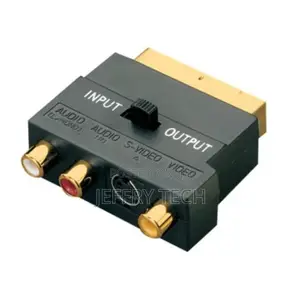 SCART Adaptor AV Block to 3 RCA Phono Composite S-Video With