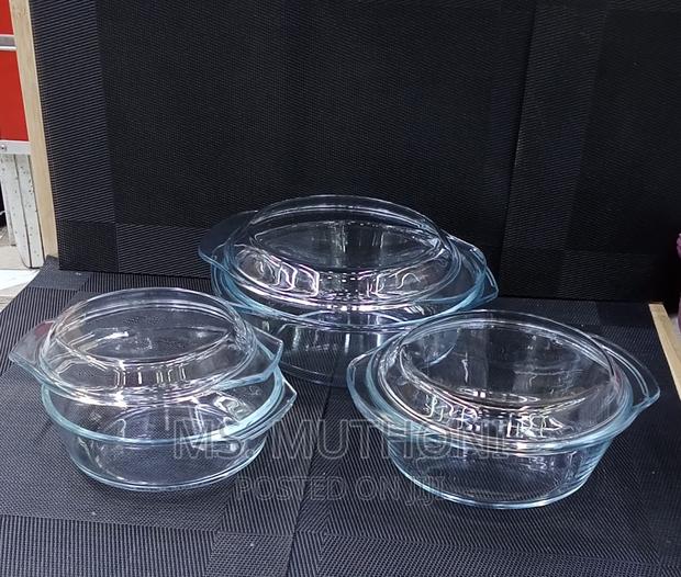 Signature 3pcs Glass Casserole Set With Lids( 1.5, 1l 0.7