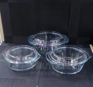Signature 3pcs Glass Casserole Set With Lids( 1.5, 1l 0.7