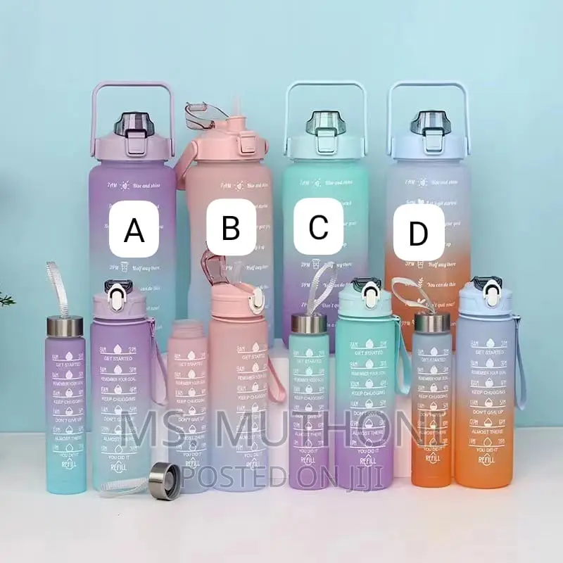 3 in 1 Motivational Water Bottles Set 2000 Ml +900ml + 300