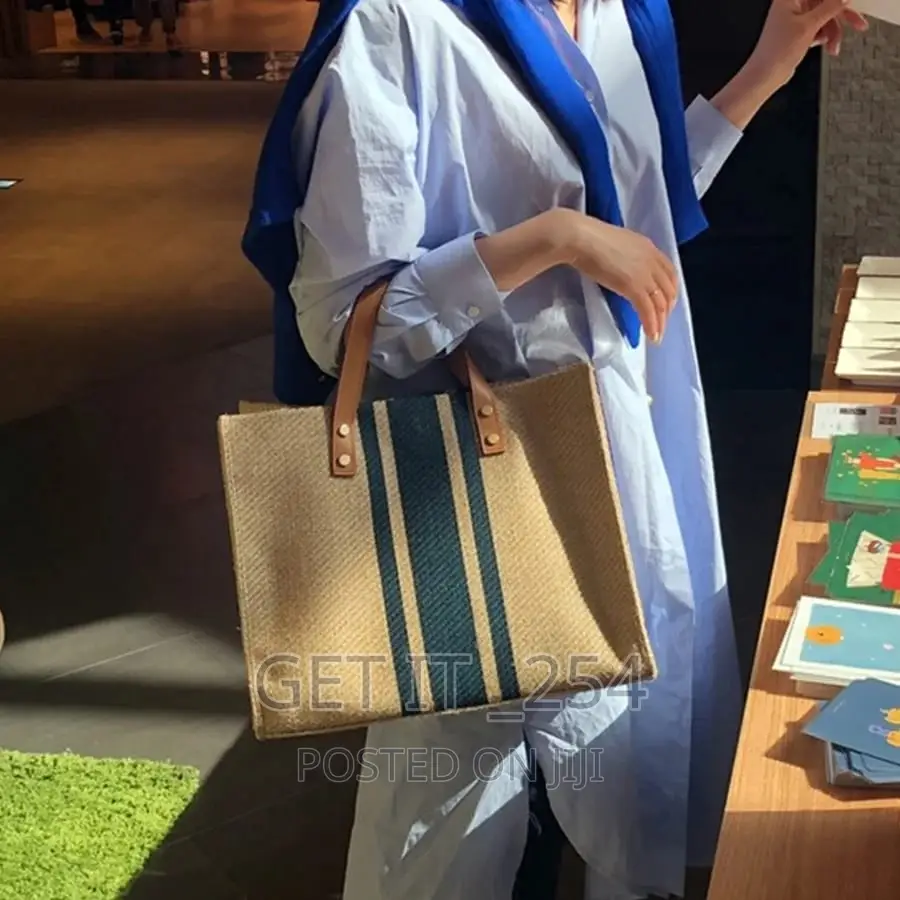 Vintage Stripped Tote Bag / Large Capacity Handbag