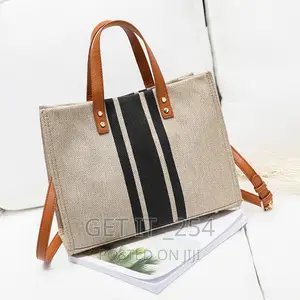 Vintage Stripped Tote Bag / Large Capacity Handbag