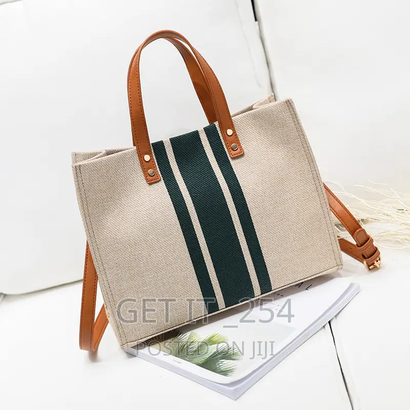 Vintage Stripped Tote Bag / Large Capacity Handbag