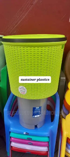 Cylinder Plastic Laundry Basket
