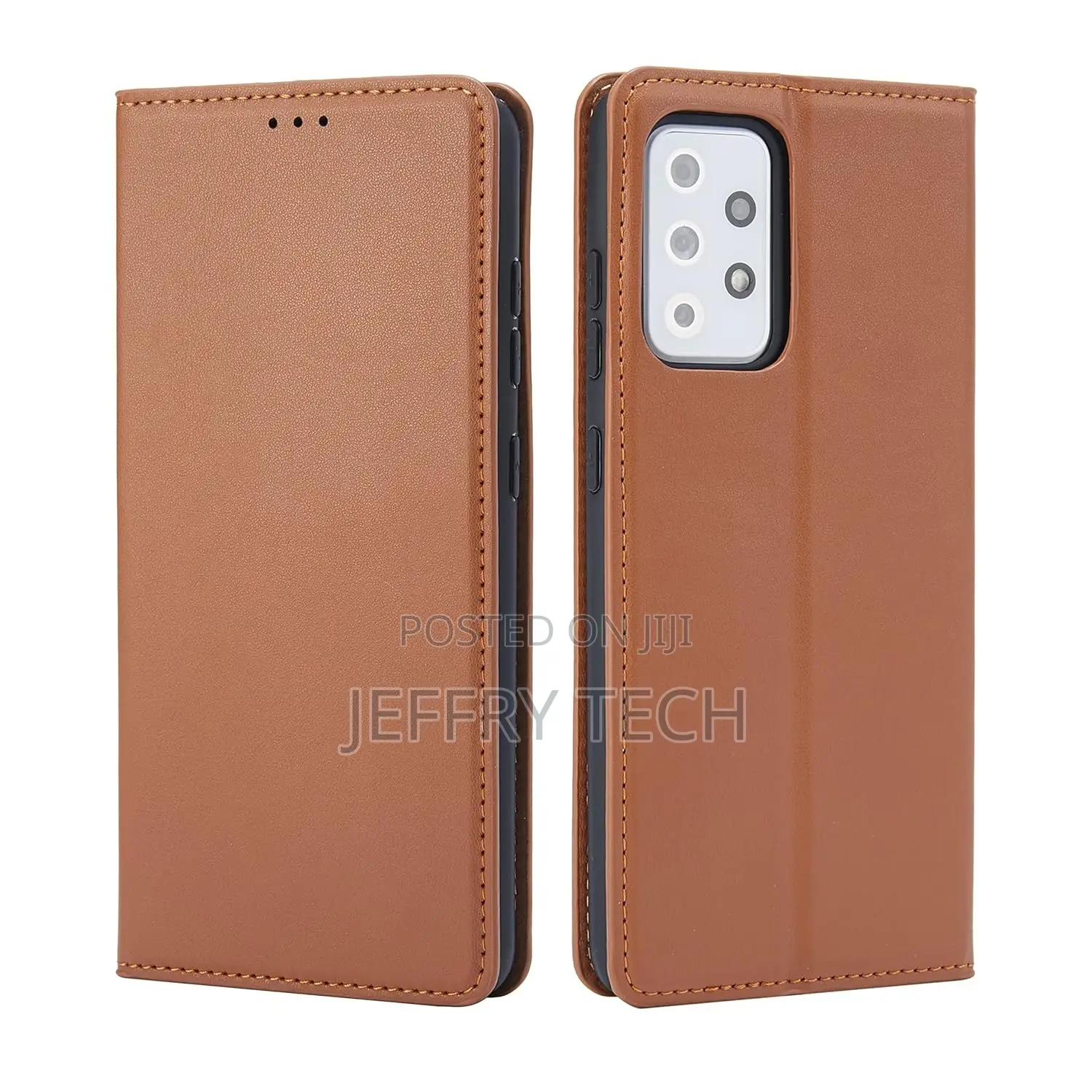 Leather Flip Wallet Back Cover Case for Oppo A58 5G - Brown