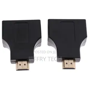 Splitter Adapter 1 HDMI to 2 RJ45 Adapter Ethernet Cable Net