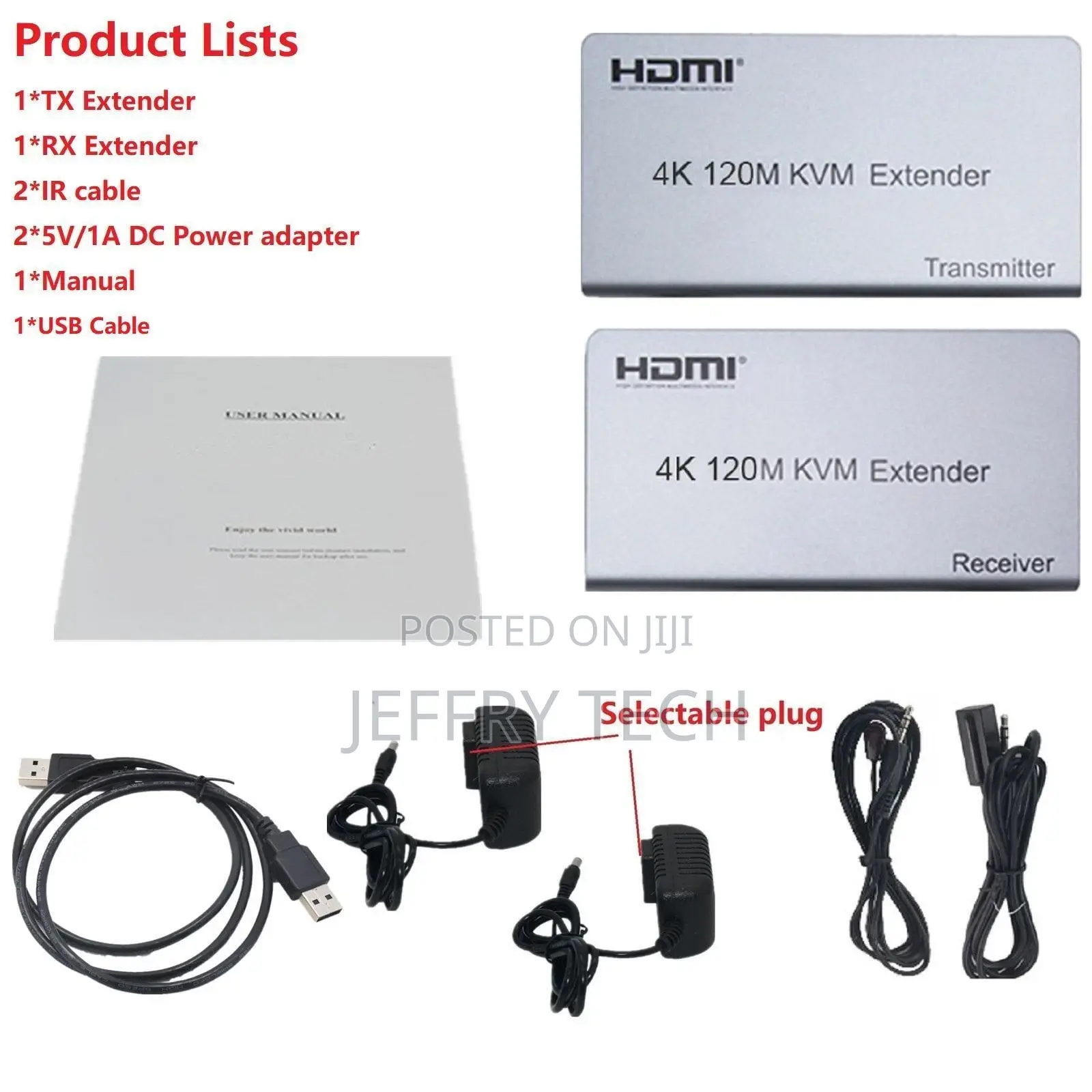  120M HDMI KVM USB Extender Over Rj45 Ethernet Cat5e/6 Tra