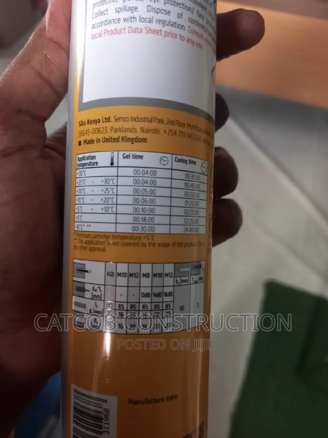 Fast Curing Anchoring Adhesive. Sika Anchorfix 1