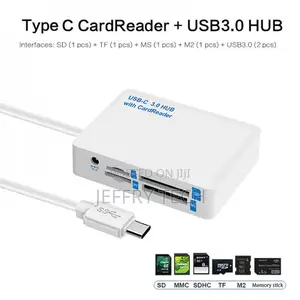USB-C / Type-C USB 3.0 Hub With Card Reader for Phone, Table