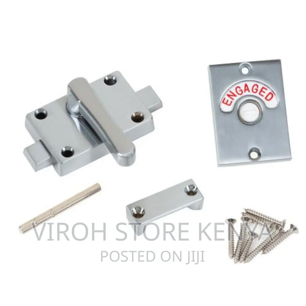 Stainless Bathroom Toilet Privacy Door in Use Lock Indicator