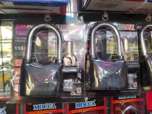 Alarm Padlock With Long Shackle and Extra Batteries - Black