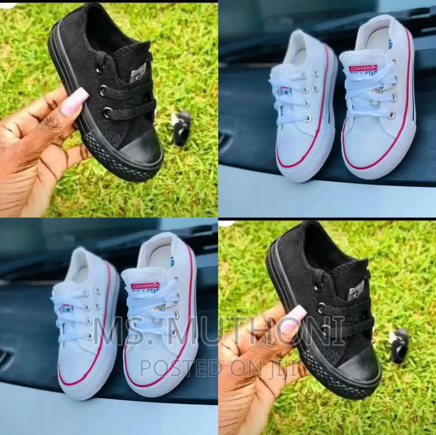 *Converse All Black/ White Size 25-35