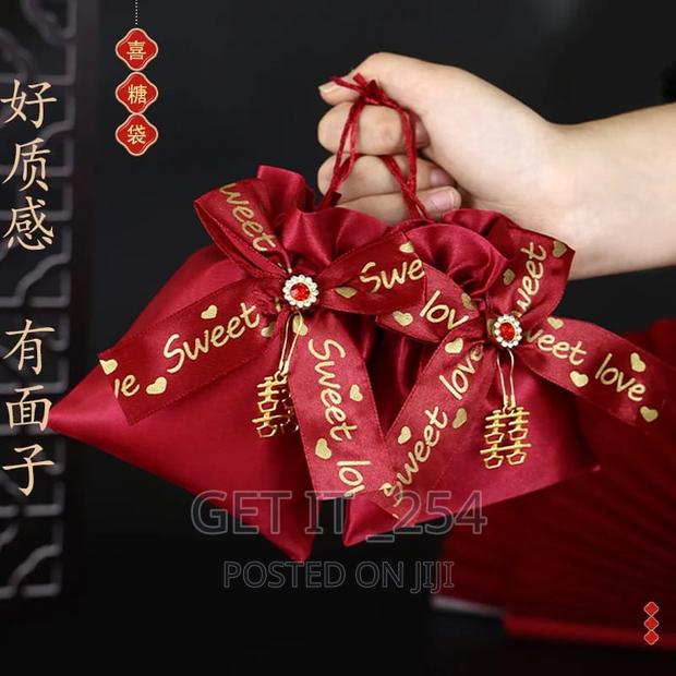 Christmas Velvet Candy / Gift Drawstring Bag