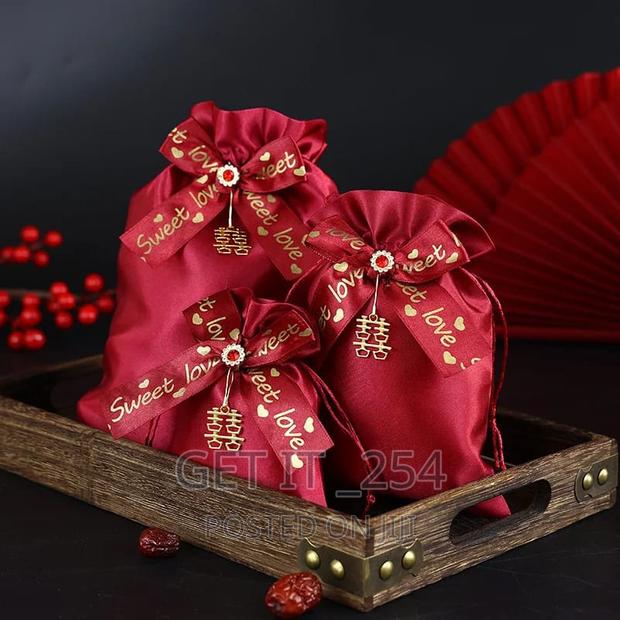 Christmas Velvet Candy / Gift Drawstring Bag - thumbnail 2