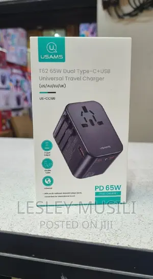 Usams
T62 65W Dual Type-C+Usb
Universal Travel Charger