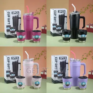 3pcs Double Walled Thermal Cup Gift Set / Portable Stainless