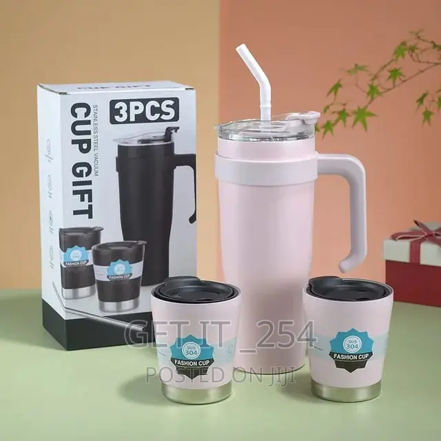 3pcs Double Walled Thermal Cup Gift Set / Portable Stainless