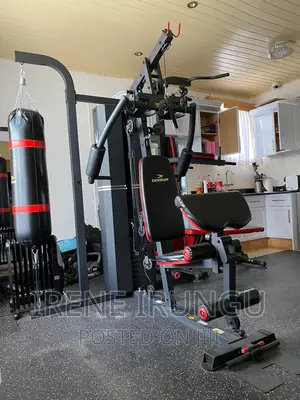 3 Station Multi Gym With a Punching Bag