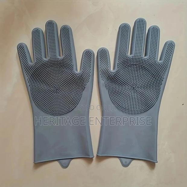 Gloves, Dishwashing Cleaning Gloves Silicone Rubber Sponge