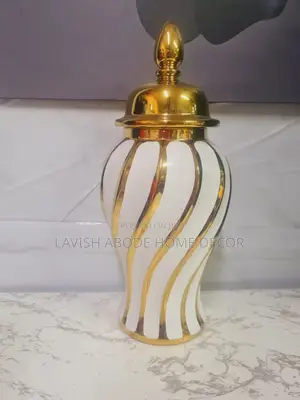 Gold Ginger Jar Flower Vase 35cm