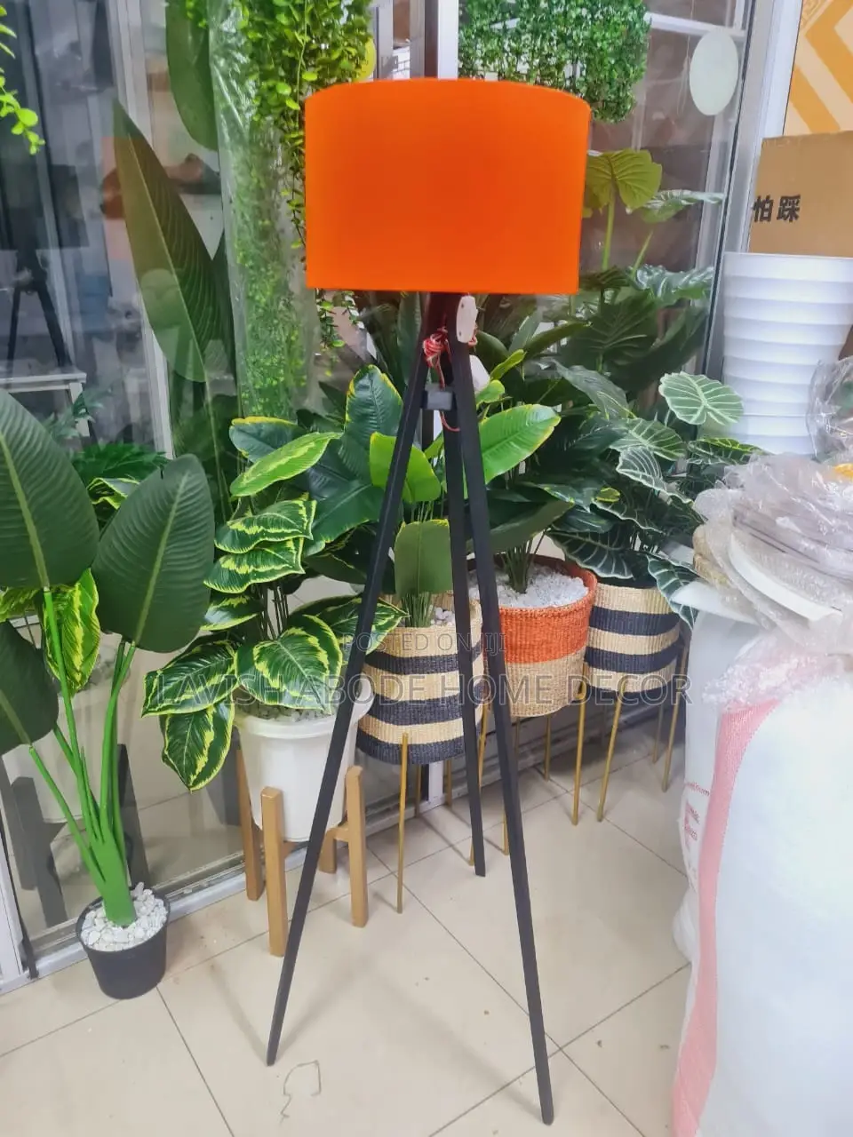 Floor Lamp With Orange Lampshade