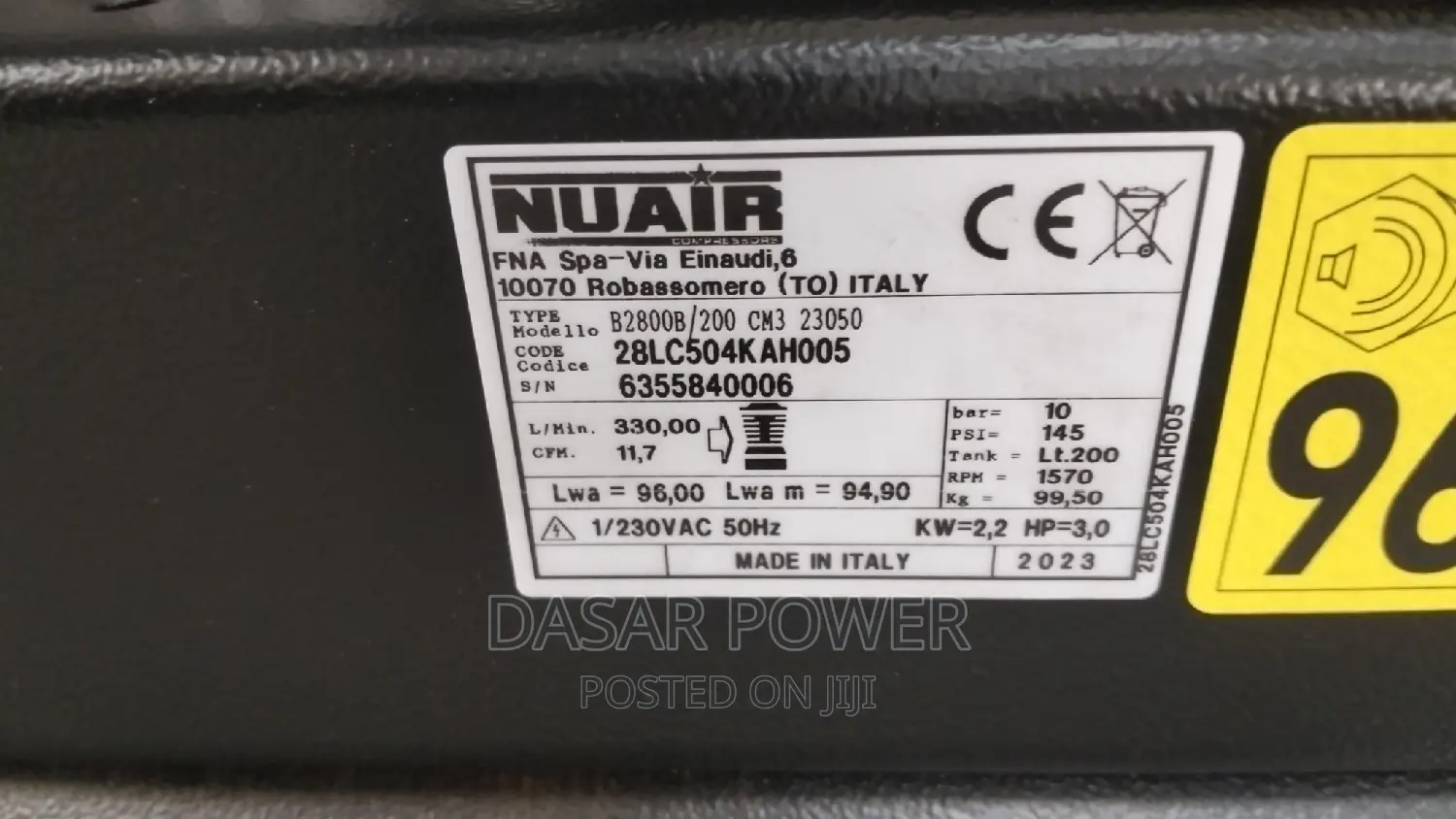 200litres Italy Air Compressor