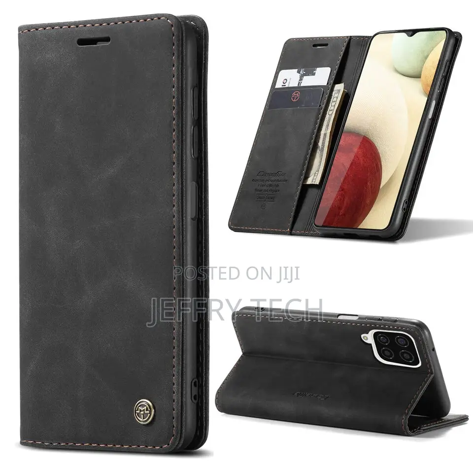 Wallet Case Folding Flip Leather Card for Samsung Galaxy A12