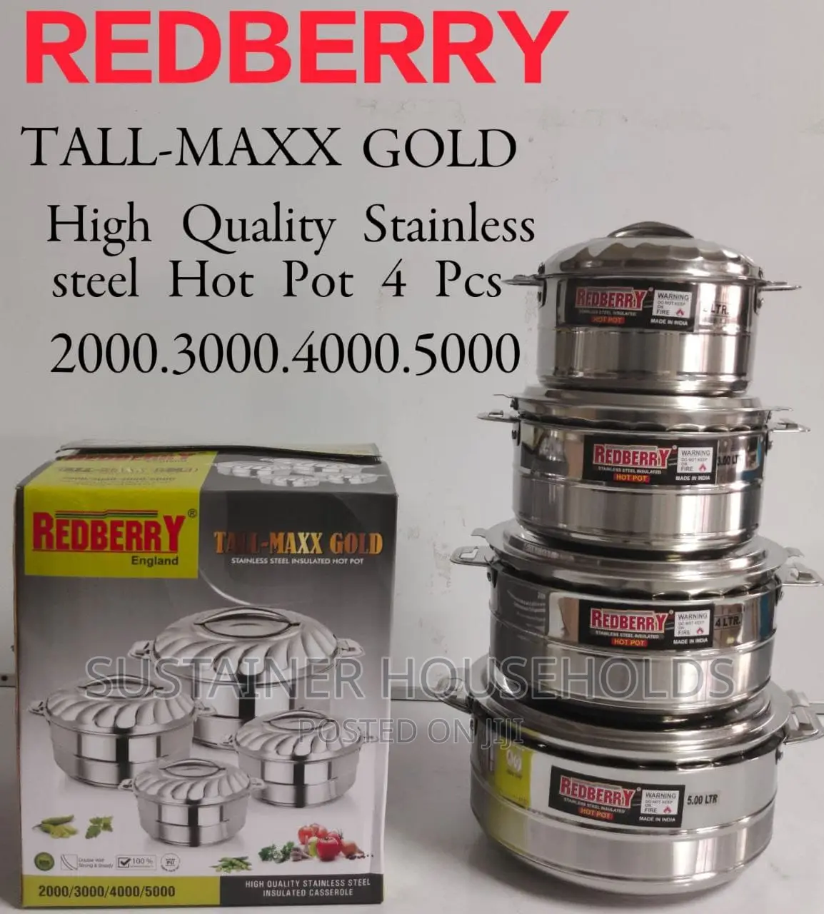 *Tall Maxx Stainless Steel Hotpots
 4pcs