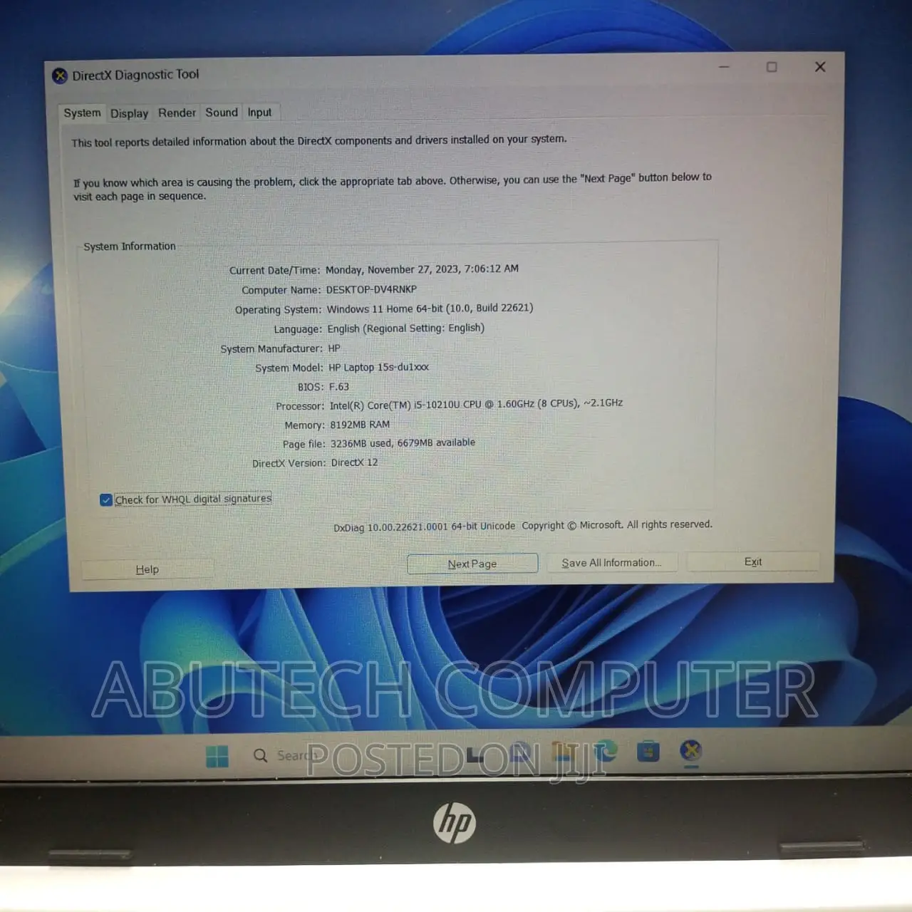Laptop HP 15 8GB Intel Core I5 SSD 256GB