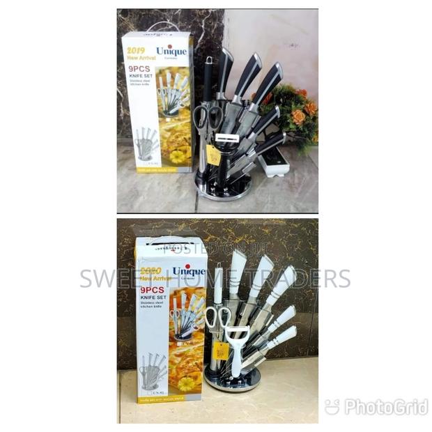 UNIQUE Stainless Steel 9 Knife Set**