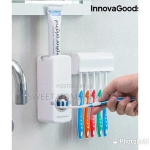 Toothpaste Dispenser + Toothbrush Holder Set- Assorted;: - thumbnail 2