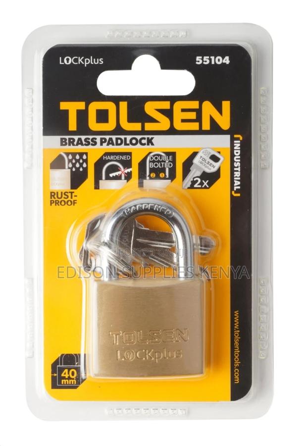Tolsen Brass Padlock Hardened For Extra Security - thumbnail 2