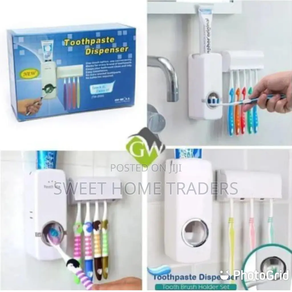 Toothpaste Dispenser + Toothbrush Holder Set- Assorted