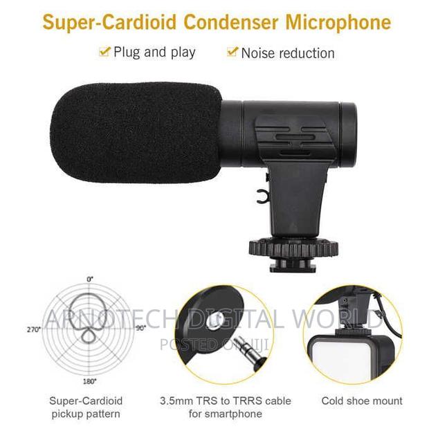 Camera Gimbal Stabilizer With Led Studio Video Light Microph - thumbnail 4