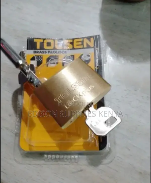 Tolsen Brass Padlock 50mm Hardened, Double Bolted, Rustproof