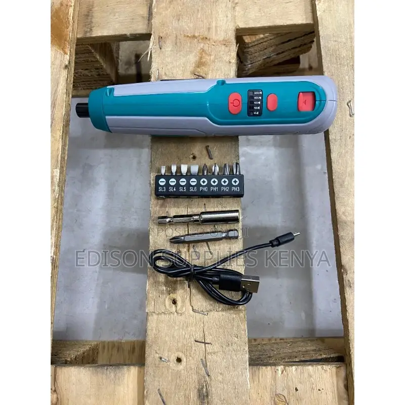 Total Cordless Screwdriver 8pcs USB Rechargeable- TSDLI0423