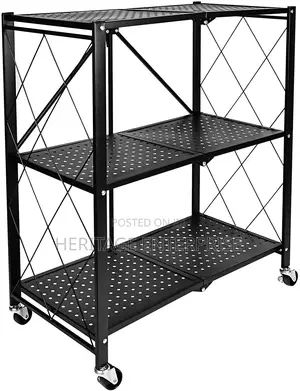 Kitchen Metallic Storage* Rack With Wheels.
