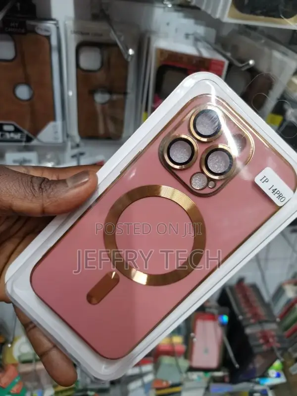 Gold Bumper Soft Case With Magsafe for Apple iPhone 14 Pro