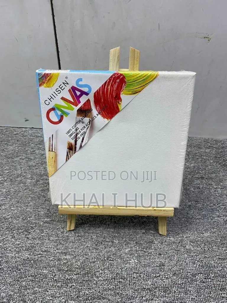 20cmx20cm Canvas Board With Easel Stand