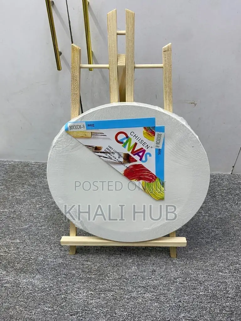 40cm Round Canvas Board With Tripod Easel