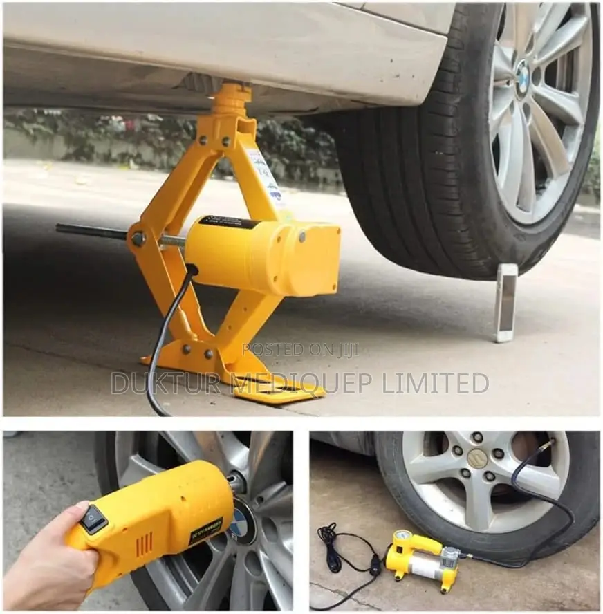 Electric Car Jack Kit With Electric Wrench And Inflator