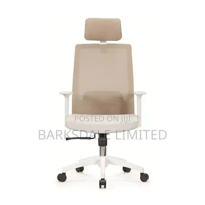 White Office Chair Ergonomic Back Mesh Arms Lumbar Support