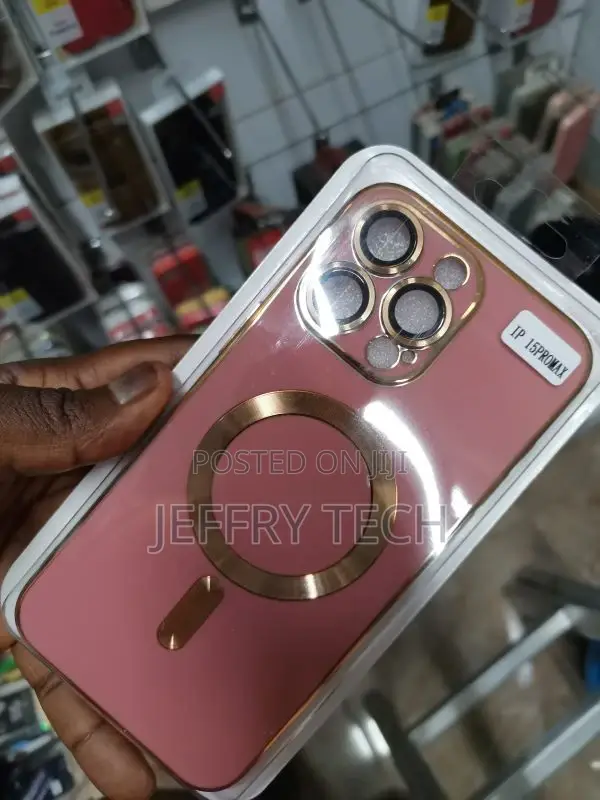 iPhone 15 Pro Max Magsafe TPU Phone Case With Lens (Rose Red