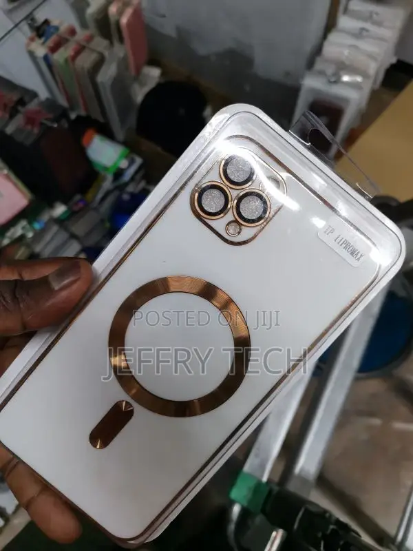 iPhone 11 Pro Max Magsafe White Gold Phone Case With Lens