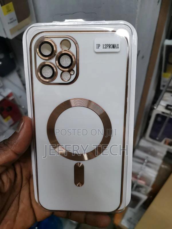 iPhone 12 Pro Max Magsafe Plating TPU Phone Case With White - main view