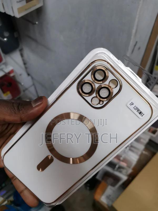 iPhone 12 Pro Max Magsafe Plating TPU Phone Case With White - thumbnail 3